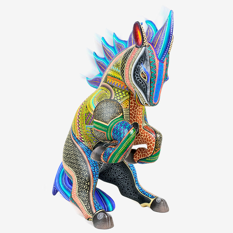 Manuel Cruz: Fire Horse Woodcarving