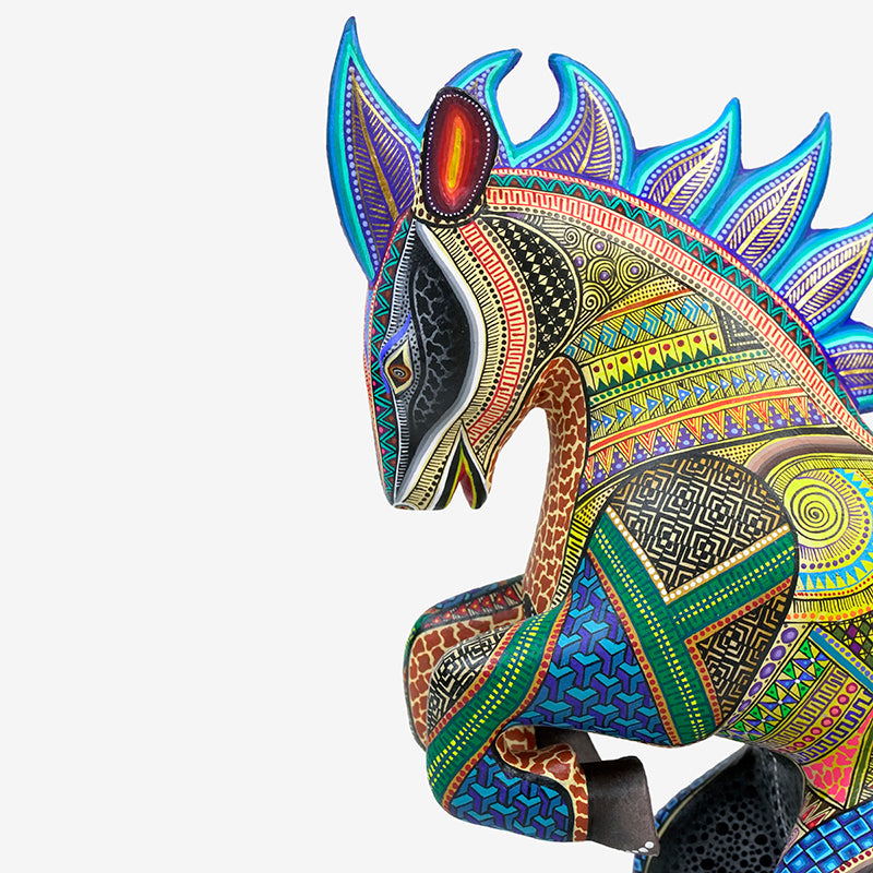 Manuel Cruz: Fire Horse Woodcarving