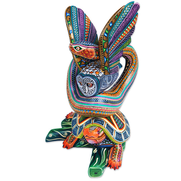 Manuel Cruz: Owl, Snake & Turtle Sculpture Woodcarving