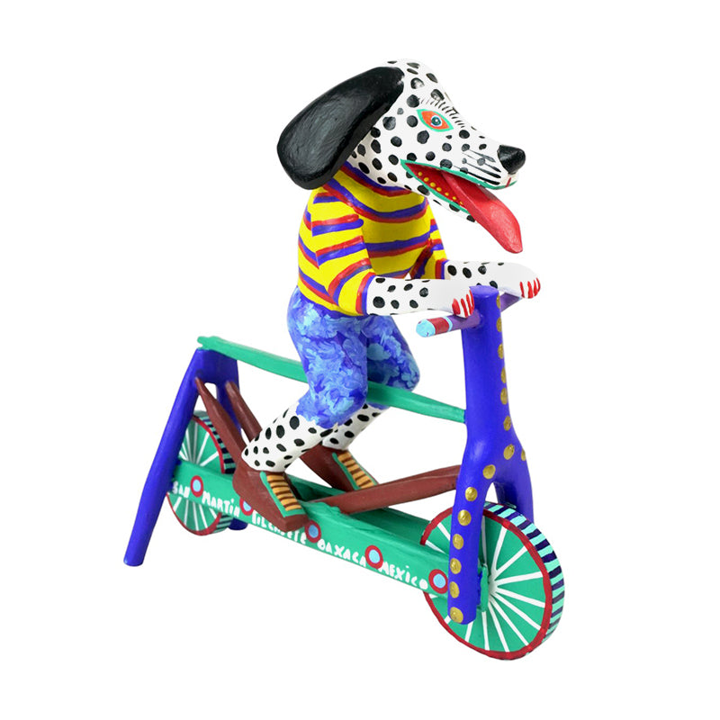 Martin Melchor: Dalmatian on Bicycle Woodcarving