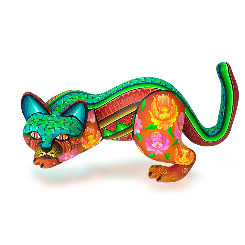 Maria Fuentes:Tehuana Flower Alebrije Cat