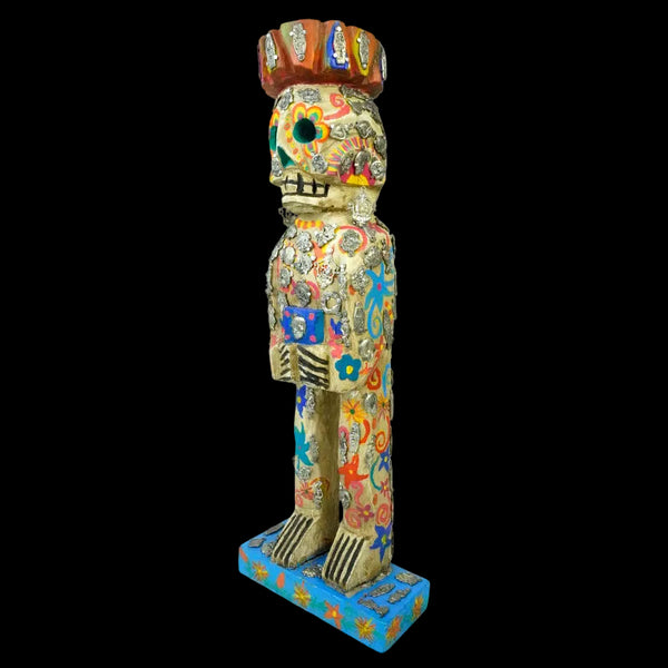 Mexican wood skeleton folk art