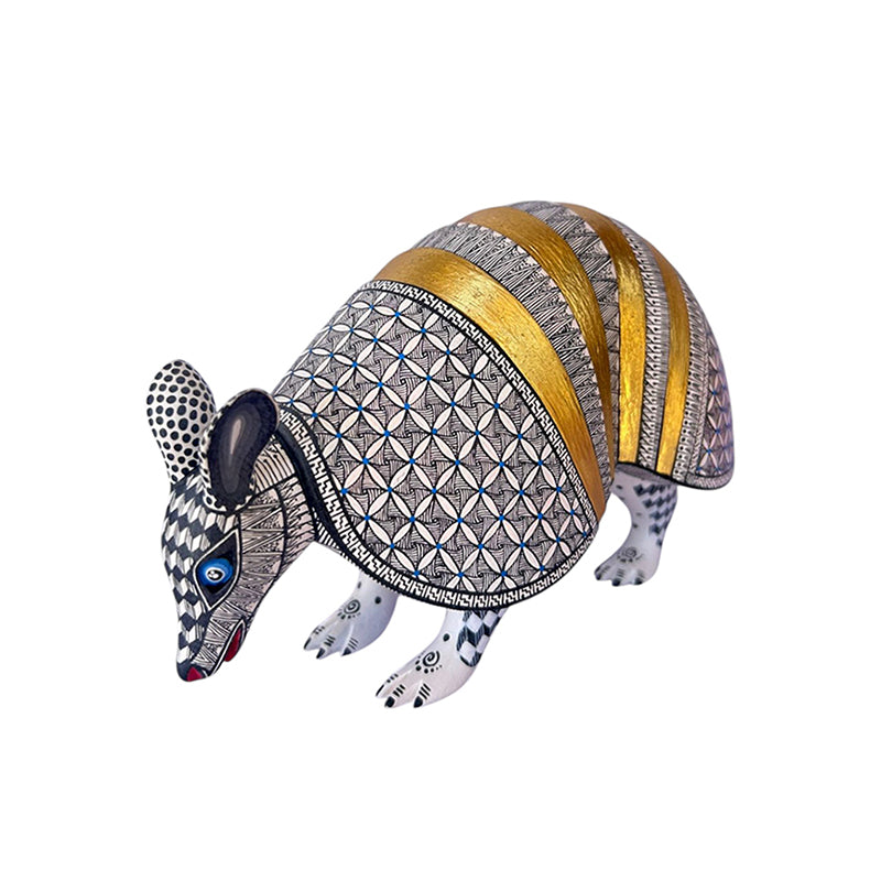 Nicolas Morales: Gold Leaf Armadillo Woodcarving