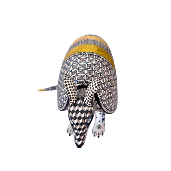 Nicolas Morales: Gold Leaf Armadillo Woodcarving