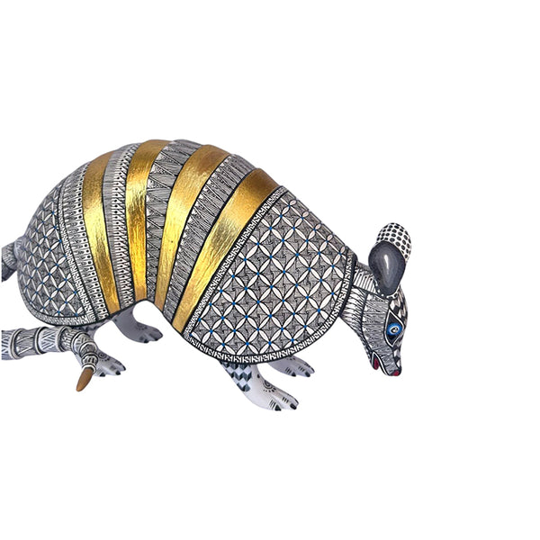 Nicolas Morales: Gold Leaf Armadillo Woodcarving