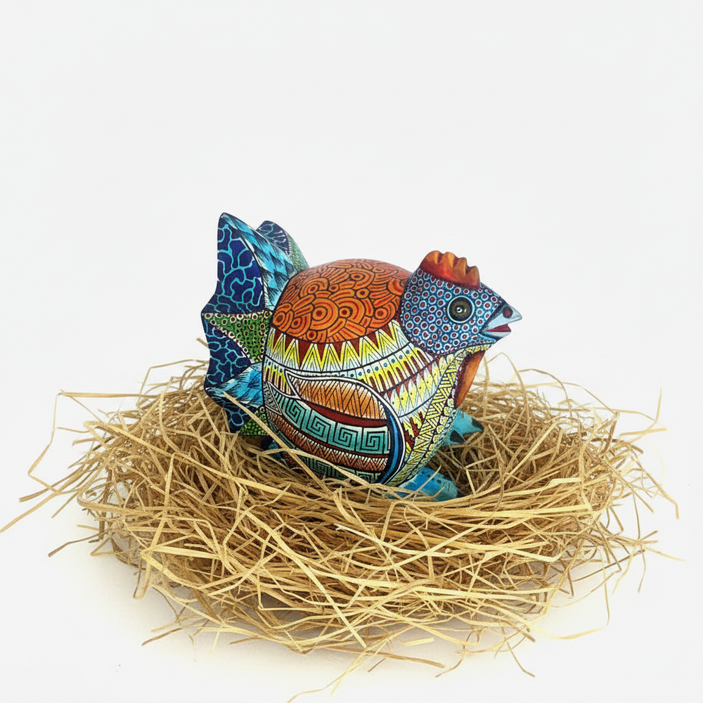 Nicolas Morales: Little Hen Woodcarving