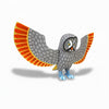 Great gray owl alebrije in flight by Luis Pablo Mendoza, hand-carved and hand-painted Oaxacan wood art