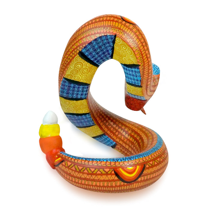 Oaxacan Alebrije snake figurine made of copal wood