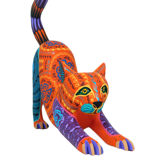 Orlando Mandarin: Playful Cat Woodcarving