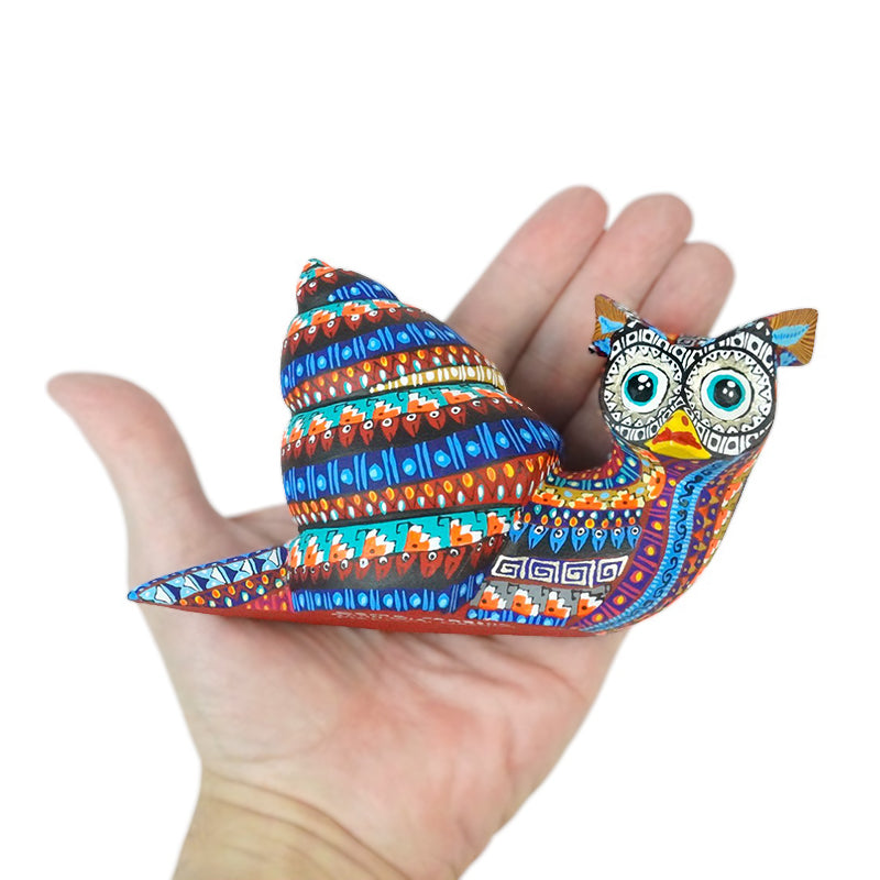 Oscar Carrillo: Snail-Owl Fusion Woodcarving