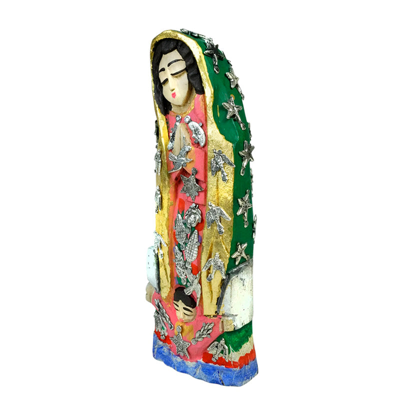 Milagros: Our Lady of Guadalupe Sculpture Woodcarved