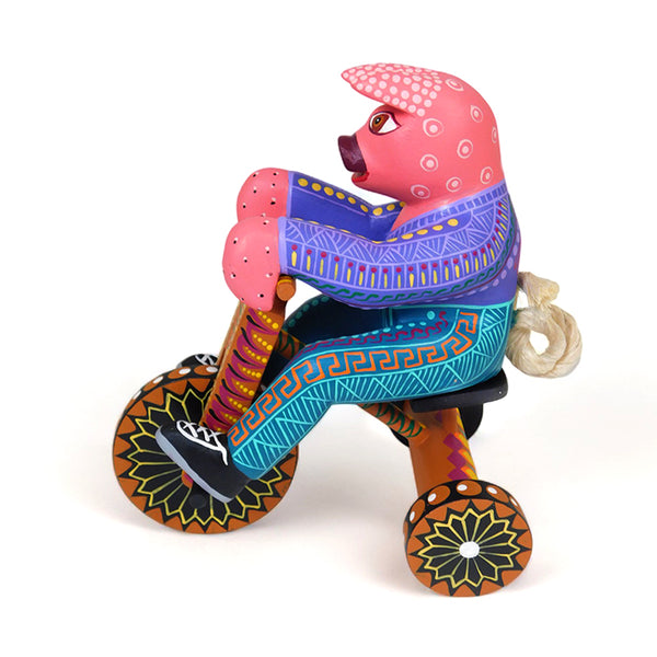 Socorro Roque: Easy Rider Pig Woodcarving