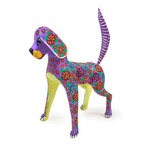 Candido Jimenez: Flowers Dog Oaxaca Woodcarving