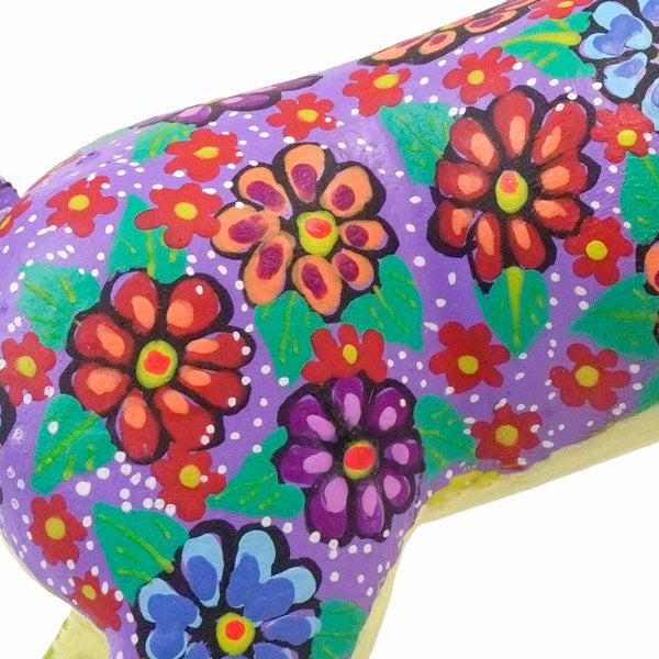 Candido Jimenez: Flowers Dog Oaxaca Woodcarving