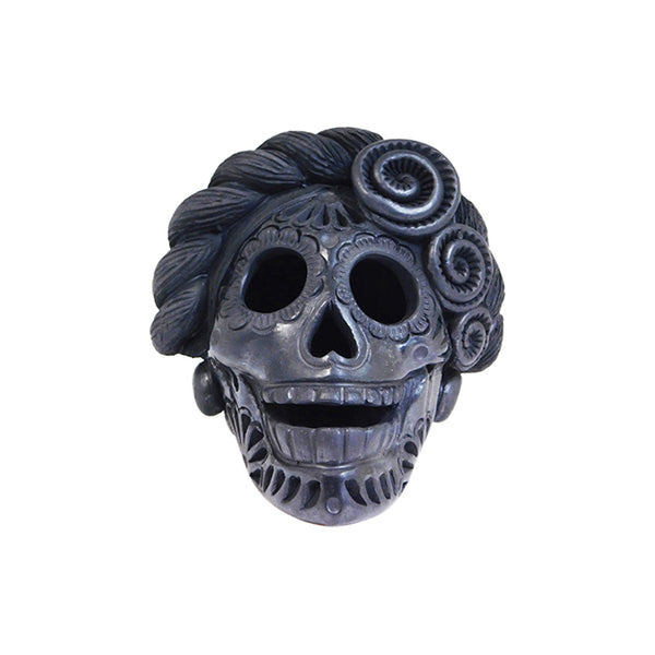 Barro Negro: Frida Skull with Roses