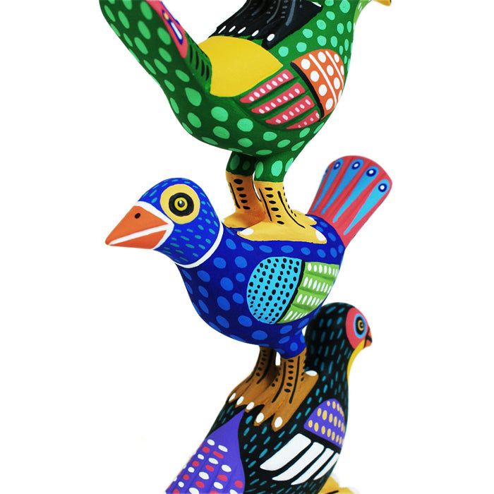 Oaxacan Woodcarving: Amazing One-Piece Birds Tower