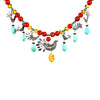 Seven Birds Necklace: Turquoise, Coral & Silver