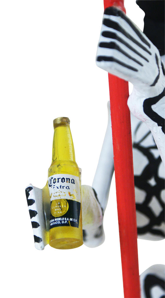Skeleton with Corona Beer