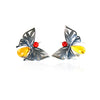 Butterfly Earrings: Amber & Silver