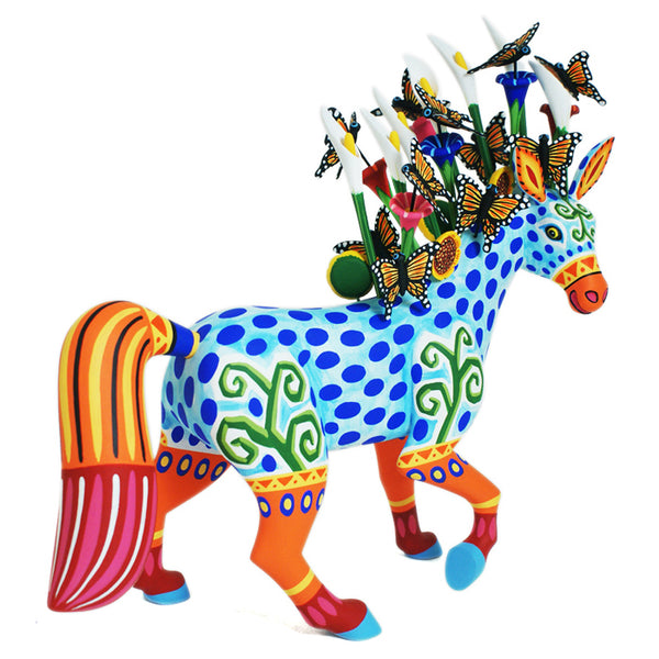Oaxaca Alebrije Woodcarving: Masterpiece Flowers Horse
