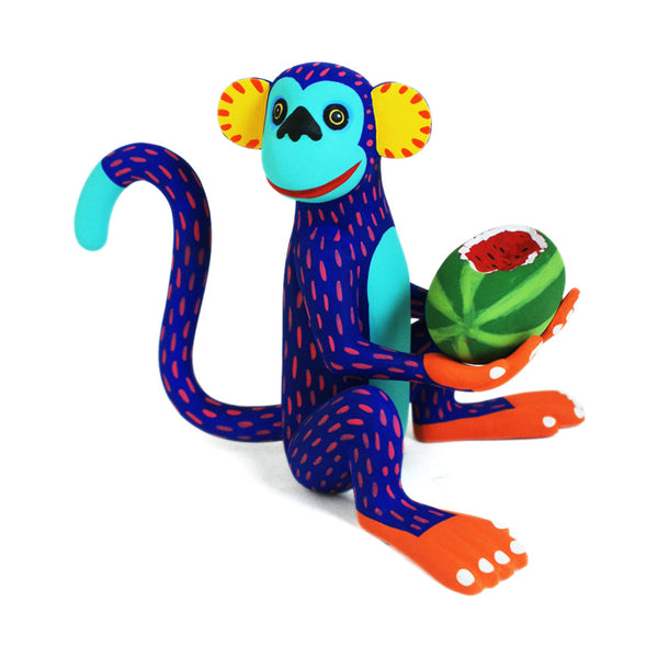 Oaxacan Woodcarving: : Monkey with Fruit