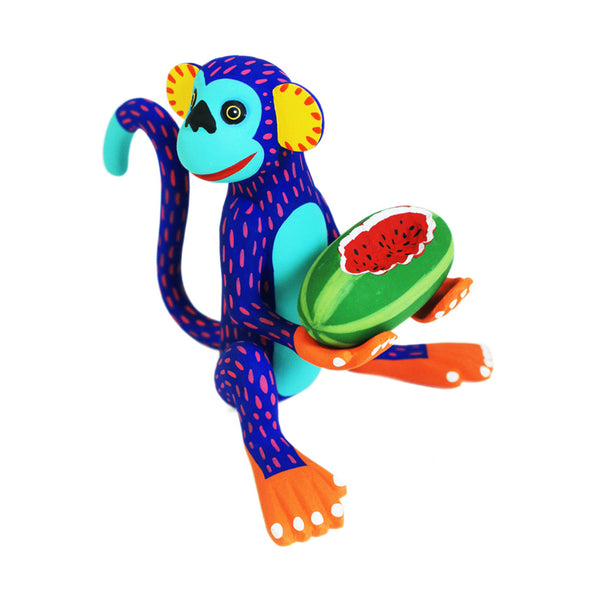 Oaxacan Woodcarving: : Monkey with Fruit