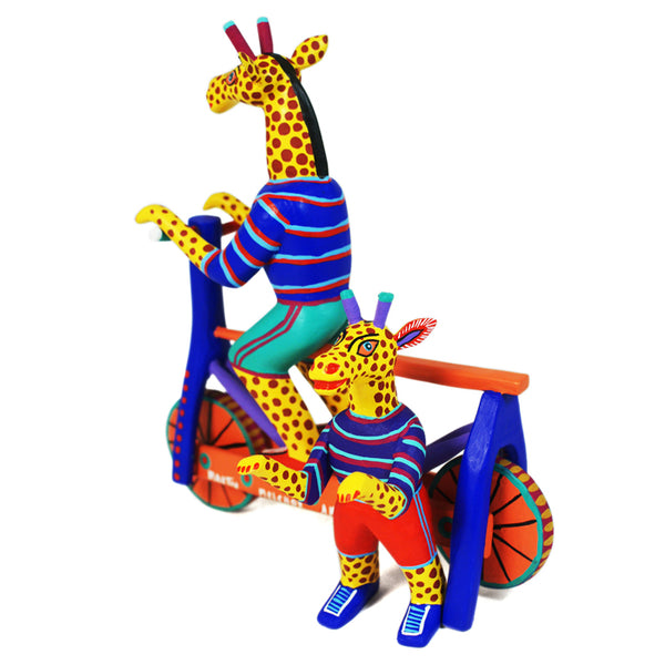 Martin Melchor: Giraffes Father & Son Riding Bicycle