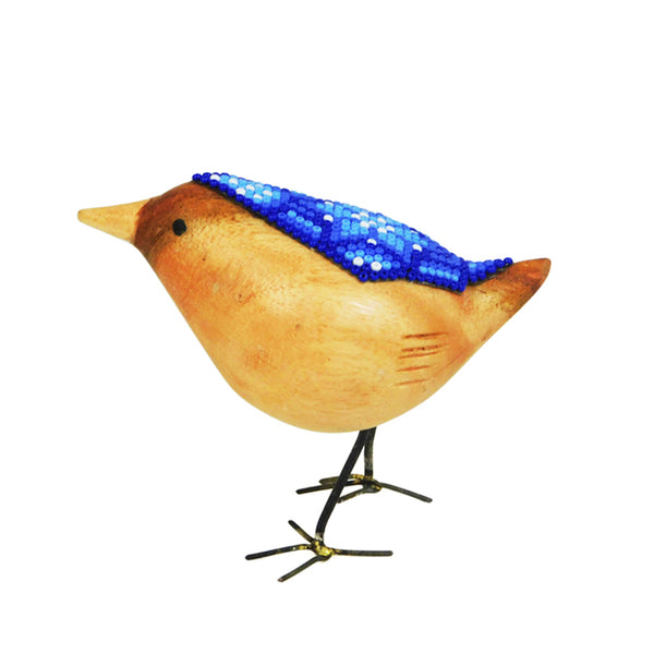 Huichol Little Saphire Beaded Bird