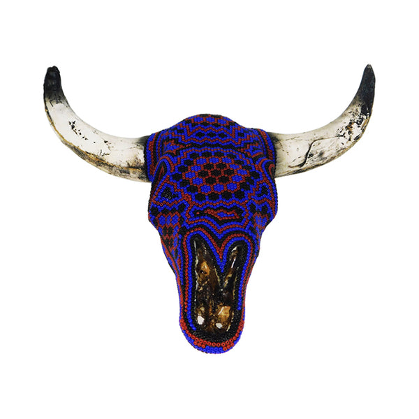 Huichol Violet Bull Skull