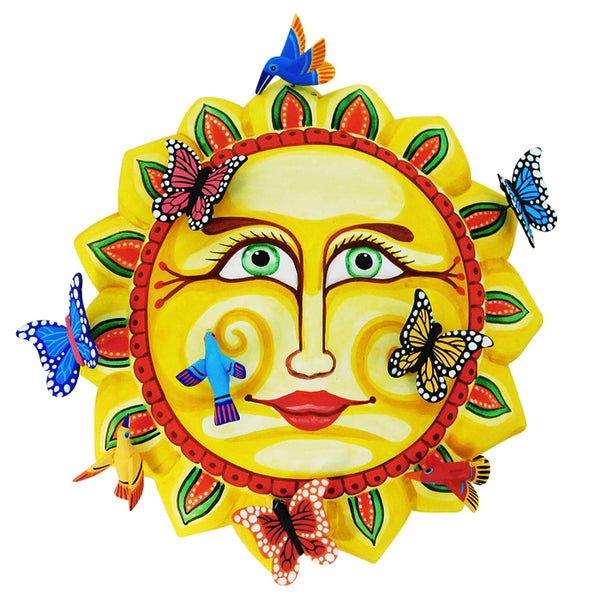 Oaxacan Woodcarving: Beautiful Sun Wall Mask
