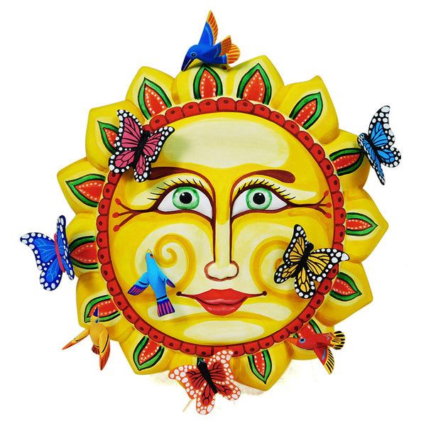 Oaxacan Woodcarving: Beautiful Sun Wall Mask