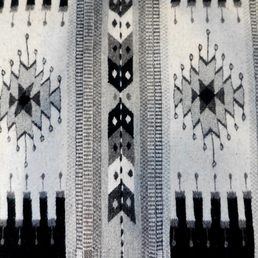 Wool Rug: Black & White Teotitlan