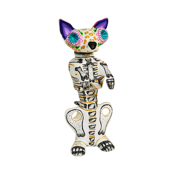 Estefania Jimenez: Skeleton Cat Woodcarving