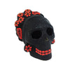 Huichol Frida Skull with Red Flowers