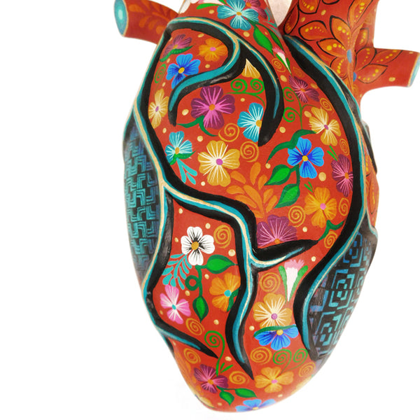 Gaspar Calvo: Large Flower Heart Woodcarving