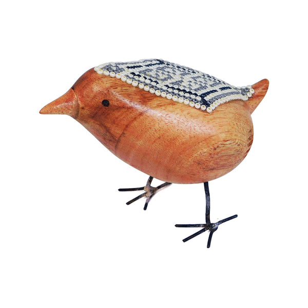 Huichol: Little Beaded Joy Bird Sculpture