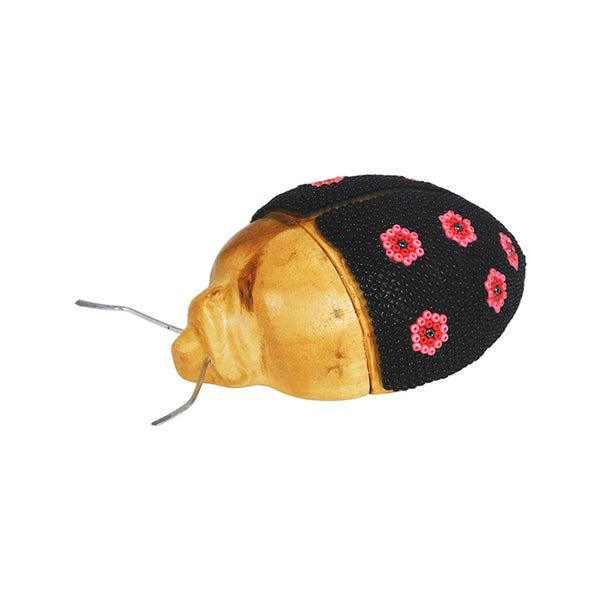 Huichol: Ebony & Coral Blessings Ladybug
