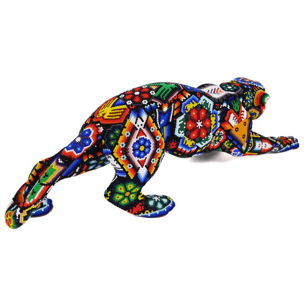 Huichol: Spectacular Fierce Sun Jaguar Sculpture