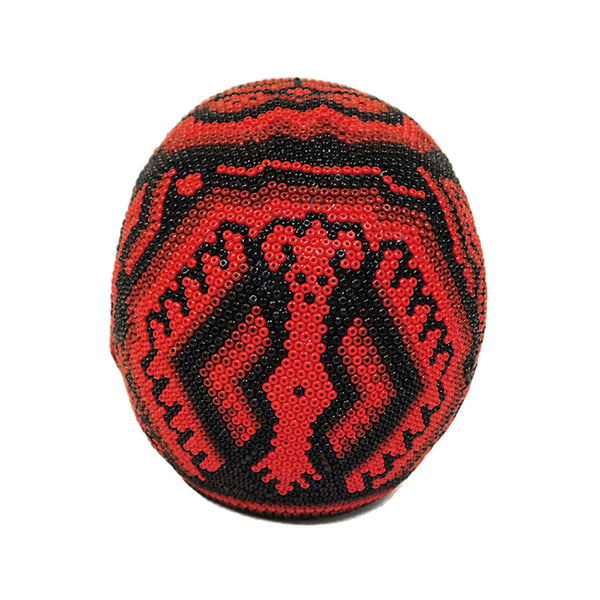 Huichol: Contemporary Red Day of the Dead Skull