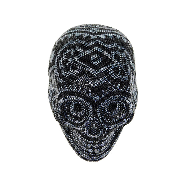 Huichol: Spectacular Ebony & Silver Skull