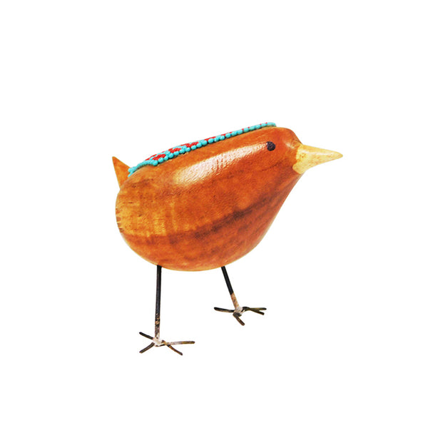 Huichol Little Turquoise Beaded  Joy Bird