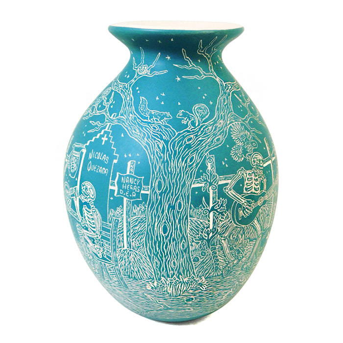 Javier Martinez: Day of the Dead Cemetery Scene Turquoise