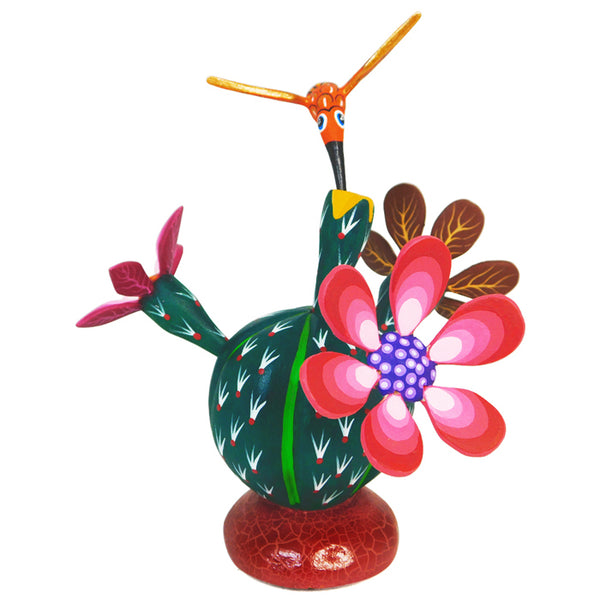 Jorge Cruz: Cactus Hummingbird Woodcarving