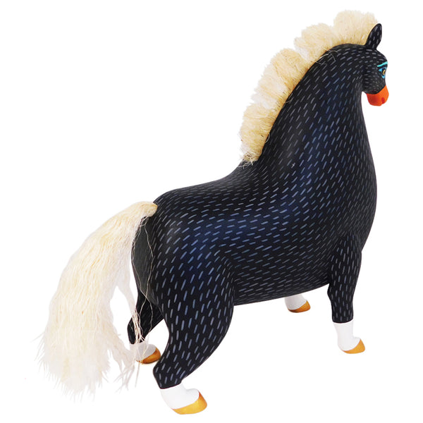 Oaxacan Woodcarving: Black Addrenes Horse