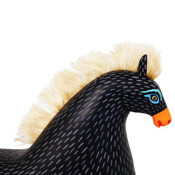 Oaxacan Woodcarving: Black Addrenes Horse