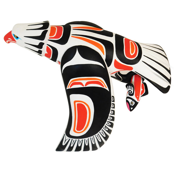 Oaxacan Woodcarving:Pacific Northwest Eagle and Salmon Woodcarving