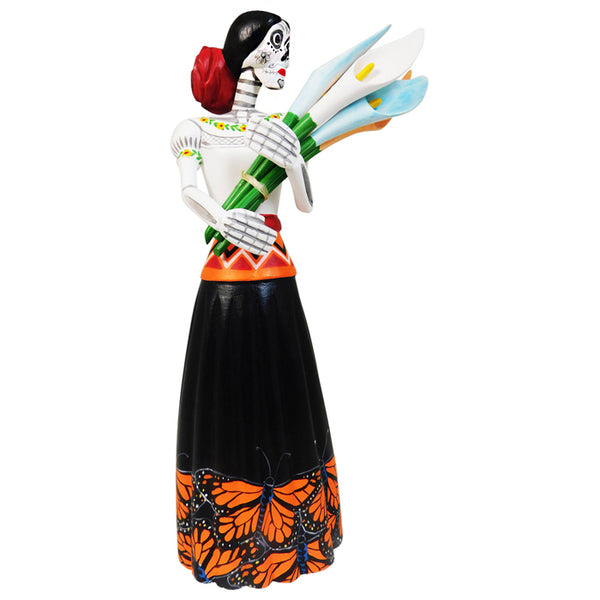 Oaxacan Wood Carving: Magnificent Frida with Calla Lillies