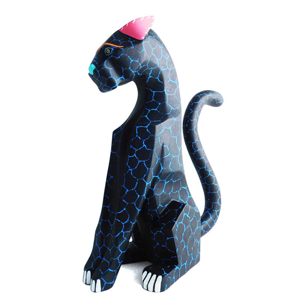 Oaxacan Woodcarving: Contemporary Angular Black Panther