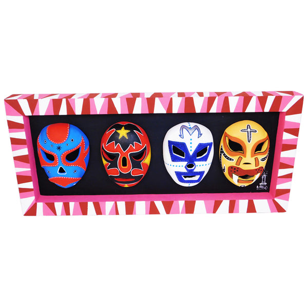 Oaxacan woodcarving: Wall Hanging Lucha Libre Masks