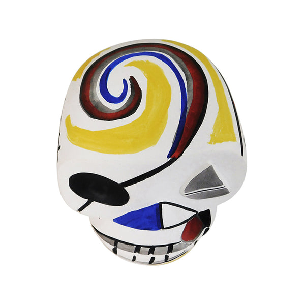 Oaxacan Wood Carving:  Joan Miro Style Skull